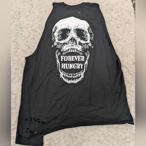 Forever Hungry Distressed Tank Sz XL